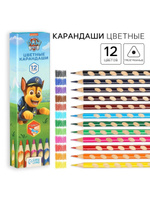 Карандаши цветные "Щенячий патруль", 12 цветов, трехгранные