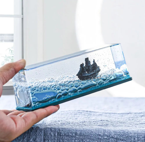 Корабль в жидкости игрушка-антистресс для дома и автомобиля