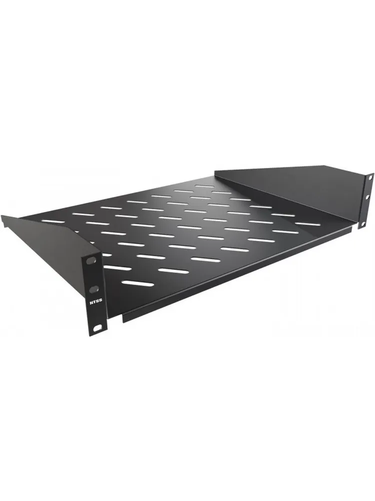 Полка стационарная NTSS NTSS-FF-350-BL 2U нагр.:20кг. 19" 350мм черный, 20 кг