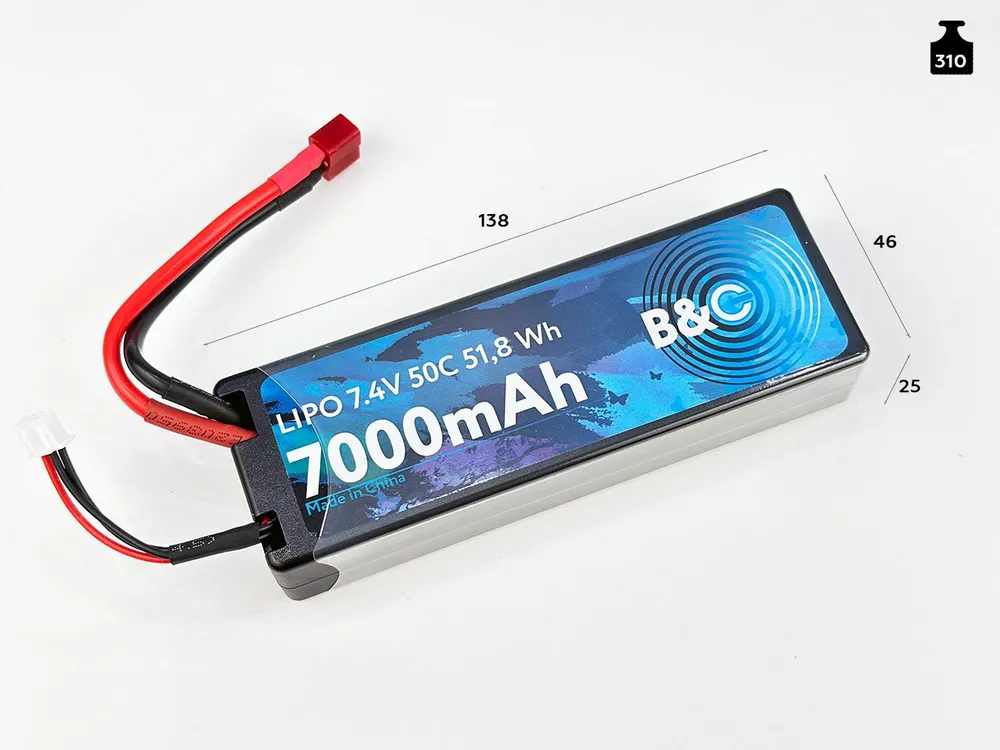 B&C 2S 7.4V 7000mAh 50C T-Plug Hardcase Lipo battery B&C 2S 7.4V 7000mAh 50C T-Plug Hardcase Lipo battery