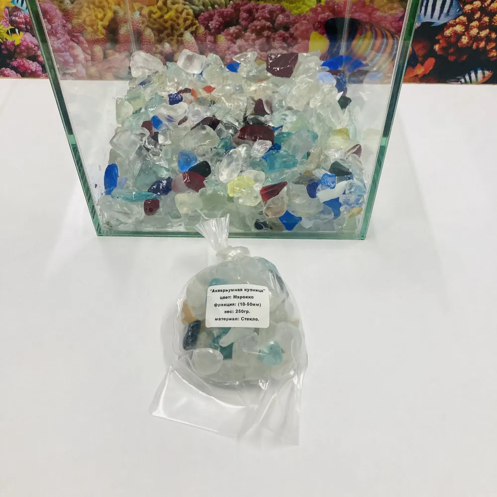 Стеклянные камушки 250гр Нью-Йорк (10-50мм), 250 г, фото 5