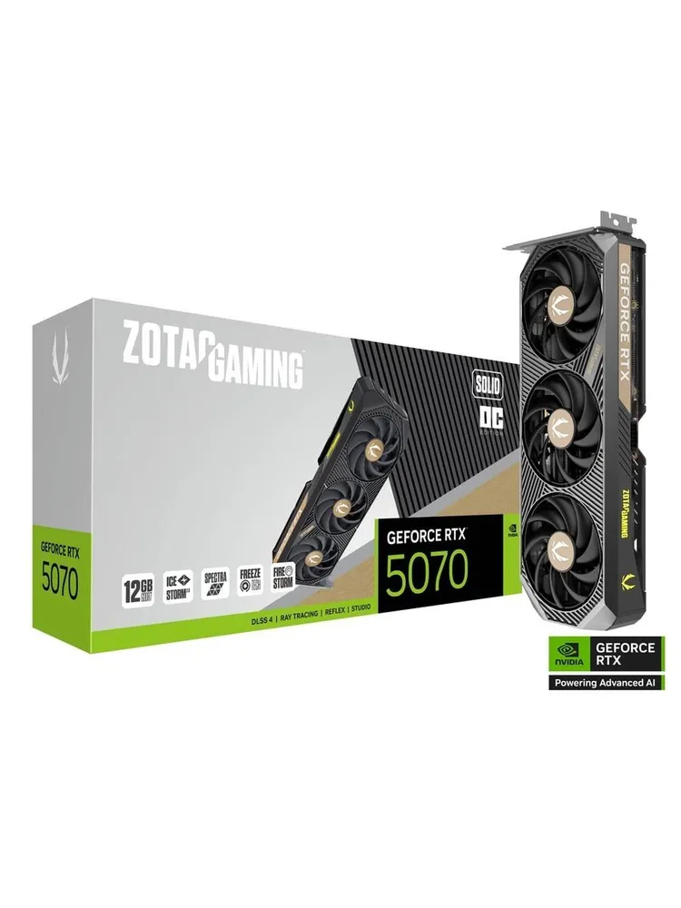 ZOTAC Видеокарта GeForce RTX 5070 SOLID OC 12 ГБ (ZT-B50700J-10P)