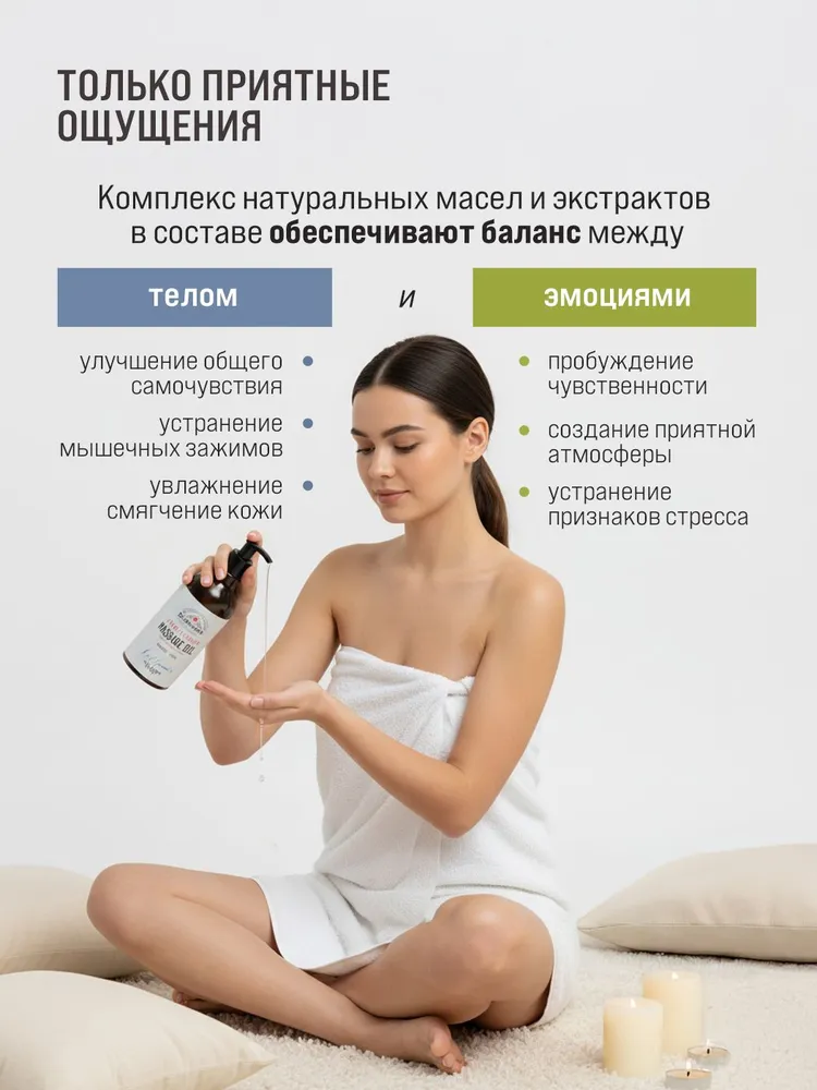 Dr.Mineral's, Масло для массажа тела, парфюмированное с ароматом сандала, кардамона, кожи, 400 мл, 400 мл, фото 2
