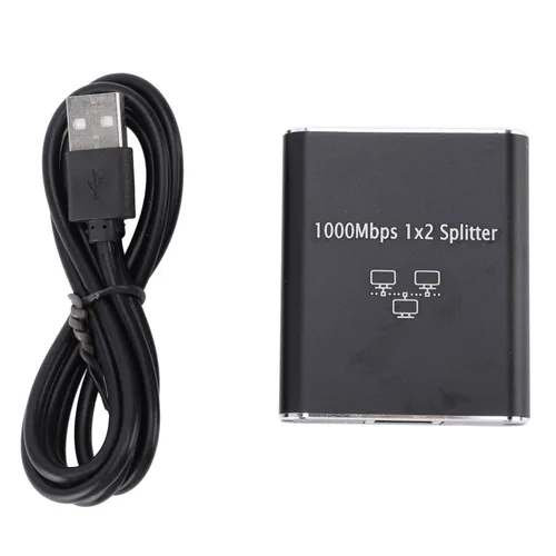 Разветвитель RJ45, 1000 Мбит/с, Gigabit Ethernet, 1 на 2, алюминиевый корпус, для компьютера, ТВ, иг