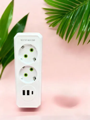 Сетевой фильтр удлинитель, 2 розетки , 2 USB порта, 1 Type-C