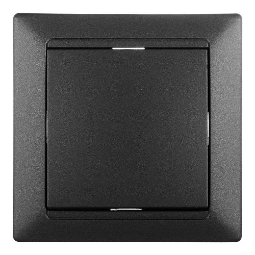 Выключатель Svet Стиль одноклавишный проходной встраиваемый графит EV 0365-5111