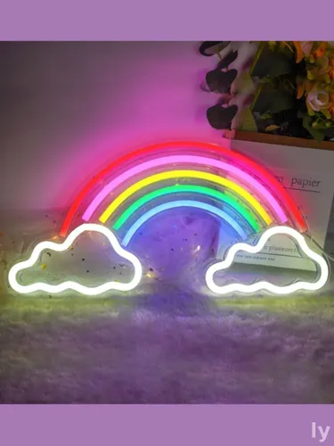 Светодиодная неоновая вывеска "Радуга" с регулируемой яркостью и питанием от USB для детской комнаты