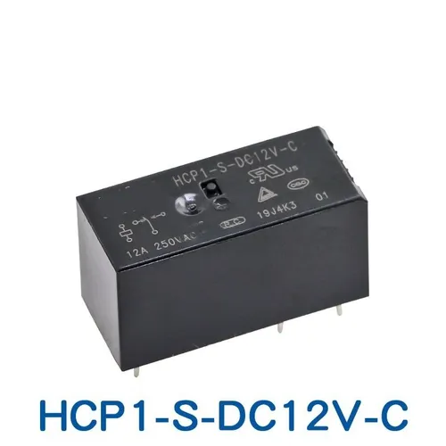 Реле HCP1-S-DC12V-C 5-контактное 12 А один нормально открытый (НО) и один нормально закрытый (ЗК) ко