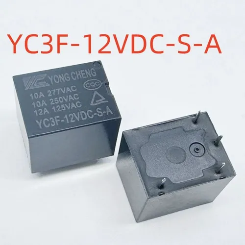 3pcs Реле электромагнитное YC3F-12VDC-S-A, 12V постоянного тока, 4pin, малогабаритное