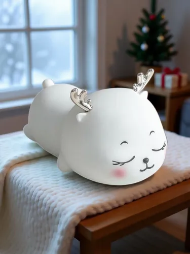 Силиконовая лампа для детей, милый олень, с управлением тапом