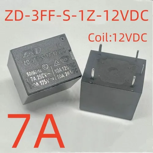 2 штуки Электромеханическое реле ZD-3FF-S-1Z-12VDC 7А 5 контактов