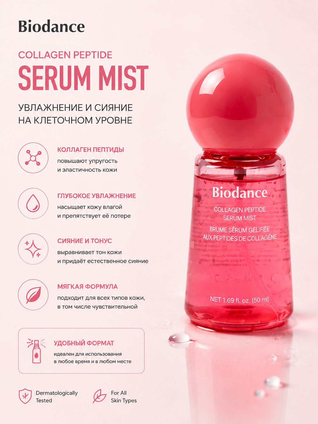 Biodance Увлажняющий спрей-желе для лица с коллагеном / Collagen