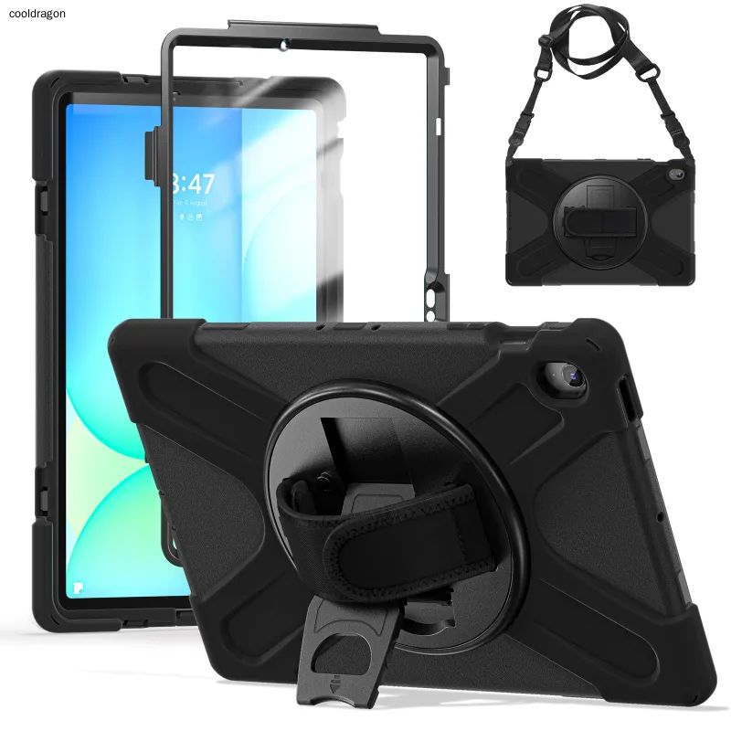 智能手机壳 用于 Samsung Galaxy Tab S10 FE+, 塑料 , 黑色