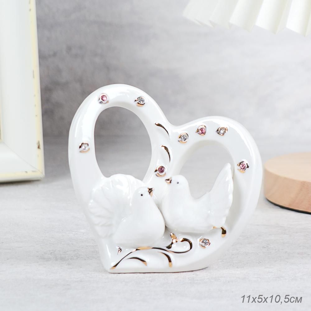 Статуэтка Голуби, фарфор, 11 х 5 х 10,5 см