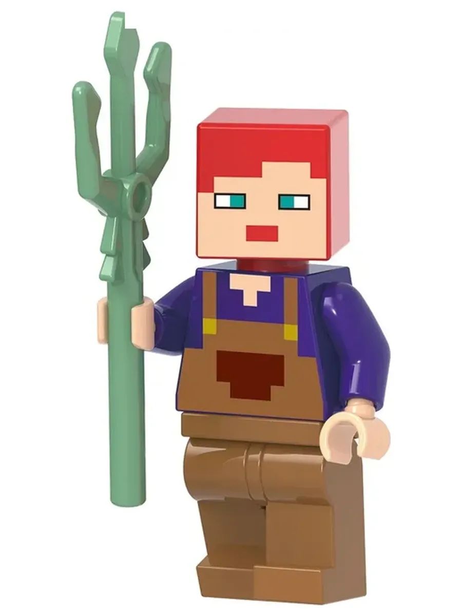 Фигурка Деревенский скин с трезубцем / Майнкрафт / Minecraft