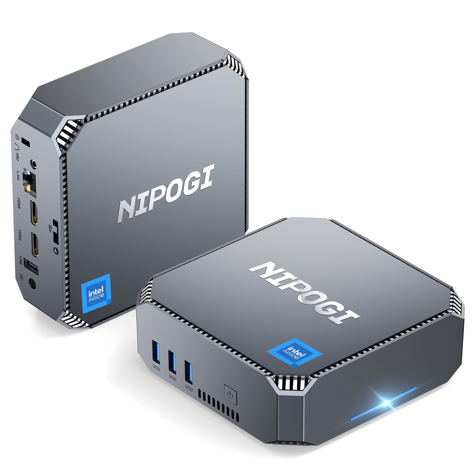 NIPOGI Мини-ПК AK2PLUS (Intel Processor N100, RAM 16 ГБ, SSD 512
