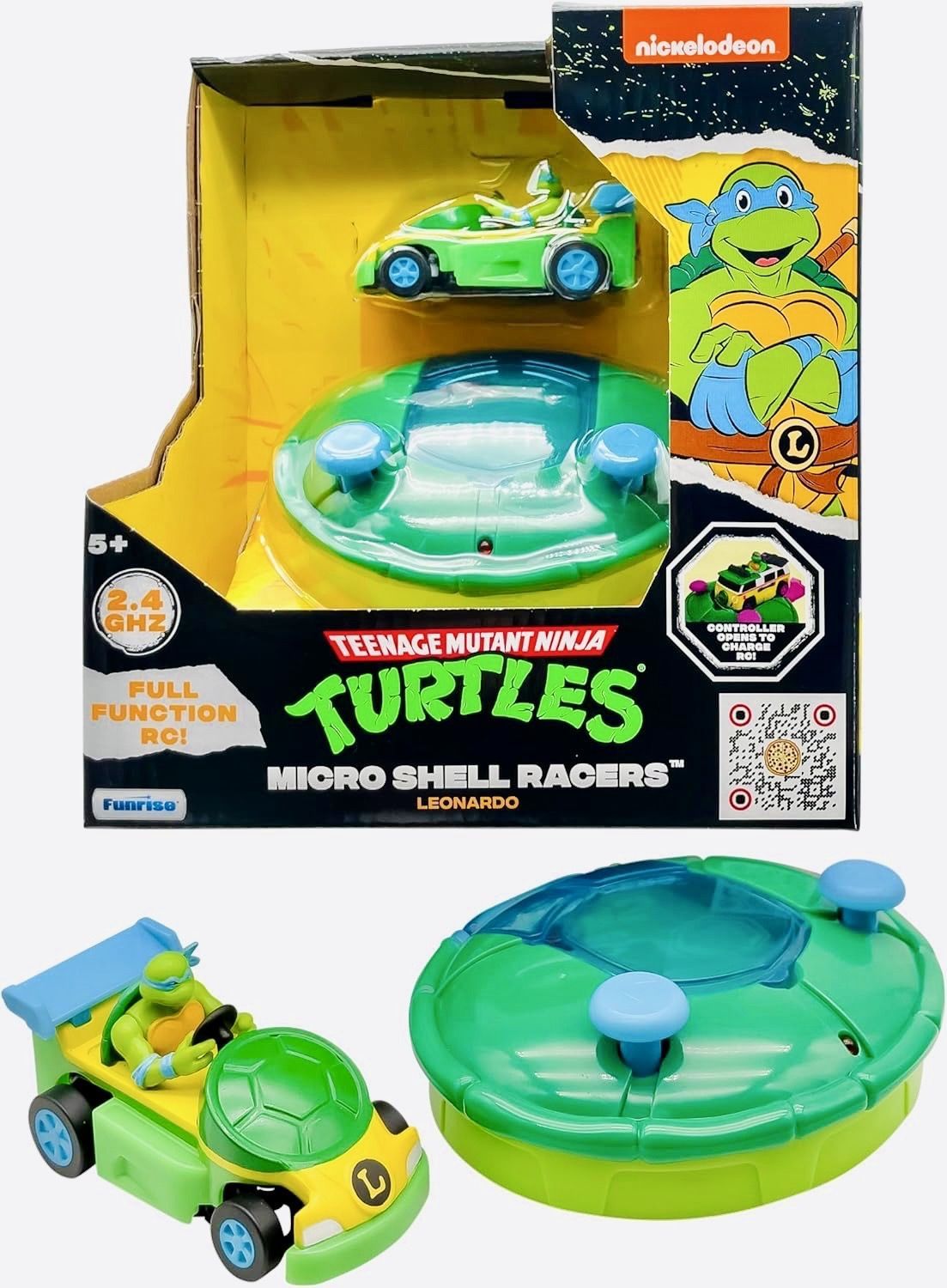 Черепашки-ниндзя: микро-гонщик Shell Racer с Леонардо, 8 см