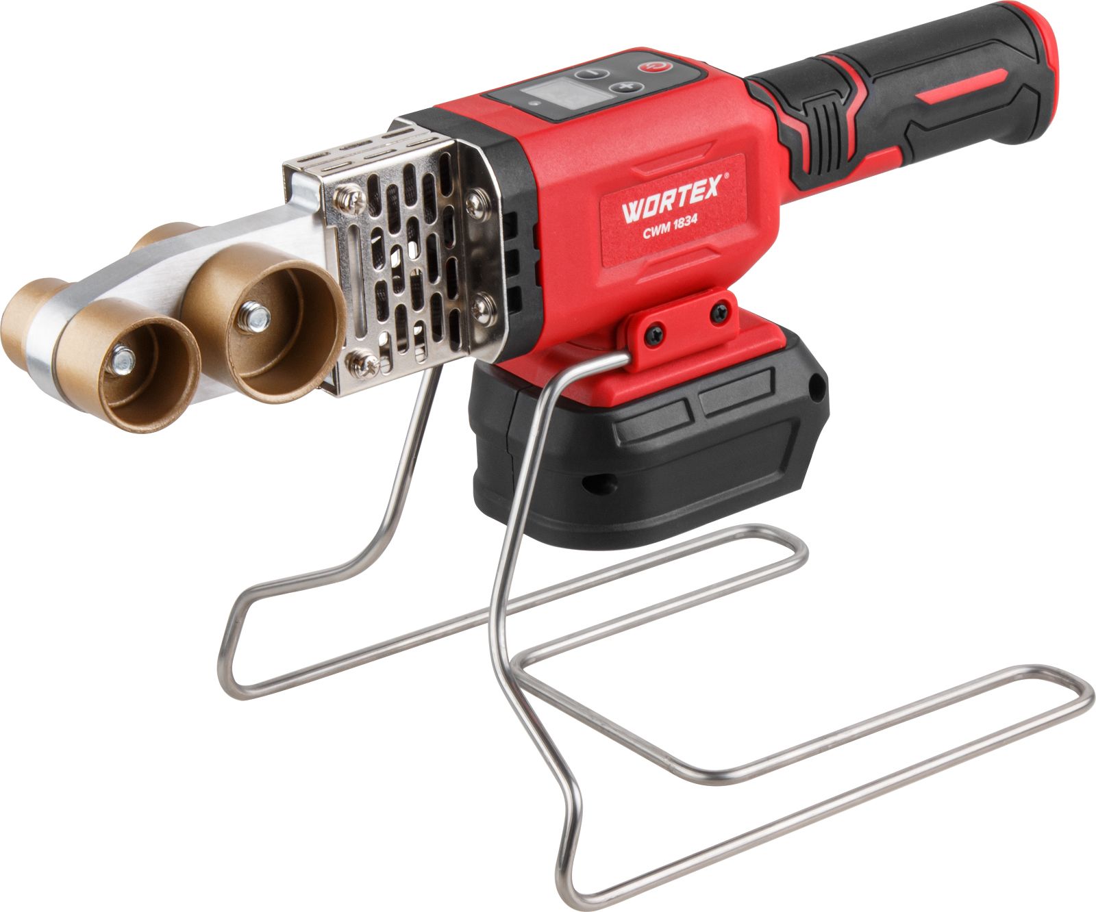 WORTEXАккумуляторныйсварочныйаппаратдляполимерныхтрубCWM1834ALL1XLTSOLO+3насадки,БазАКБиЗ/У(300Вт,25-340С)(1304746)