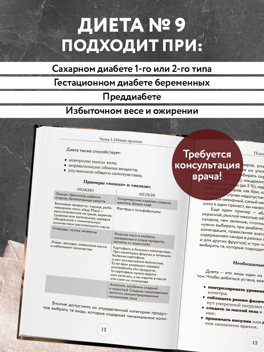 Стол №9. Меню для диабетиков с рекомендациями специалиста | Table No. 9: Menu for Diabetics with Specialist Recommendations - Ozon image 1