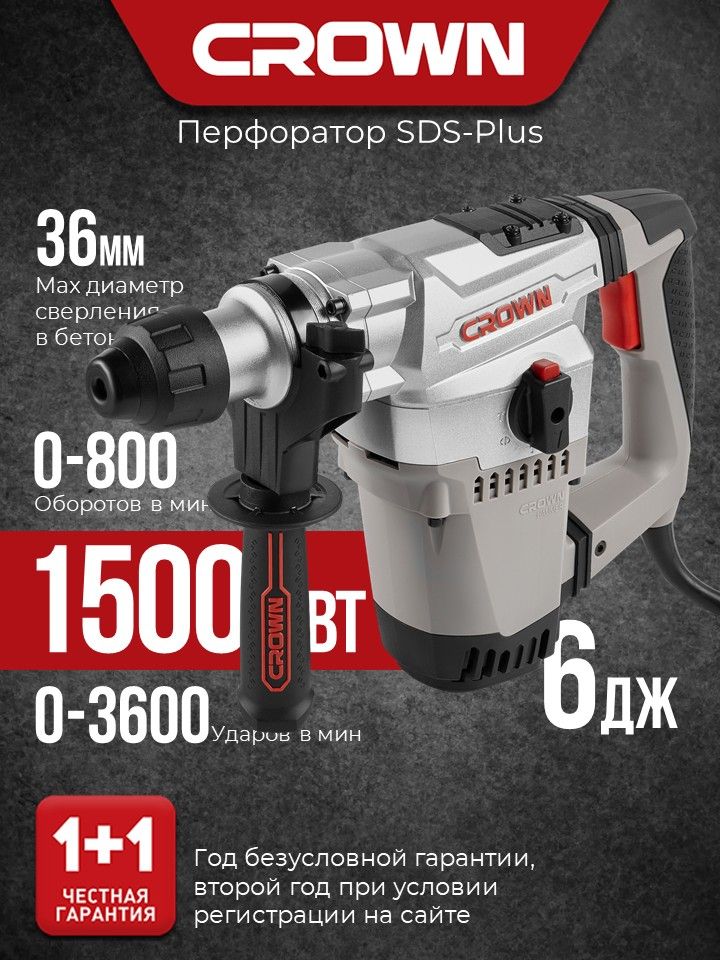 Перфоратор CROWN CT18158 BMC купить на OZON по низкой цене (750942278)
