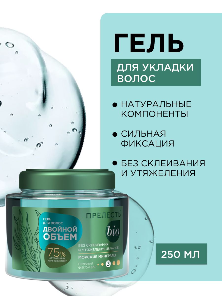 ГельдляукладкиволоссильнаяфиксацияПрелестьBIOДвойнойобъем250мл
