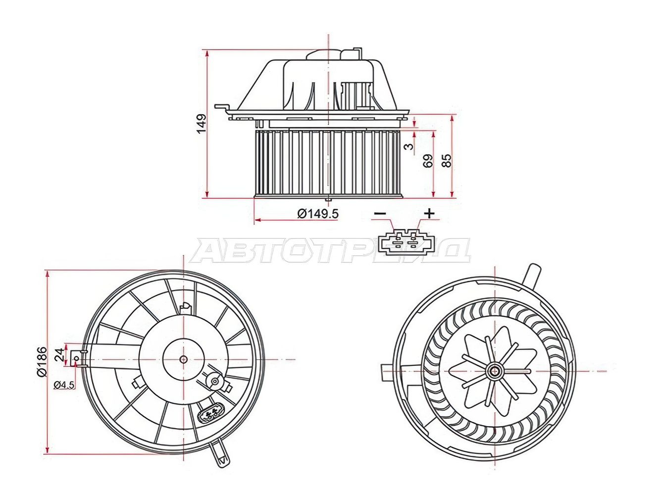 Мотор отопителя салона JAC Sunray 12- / Sollers Atlant 22-