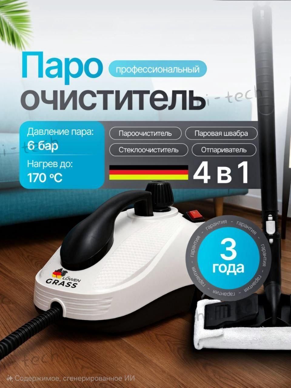 ПароочистительПароочистители2500Вт,насадки-7шт