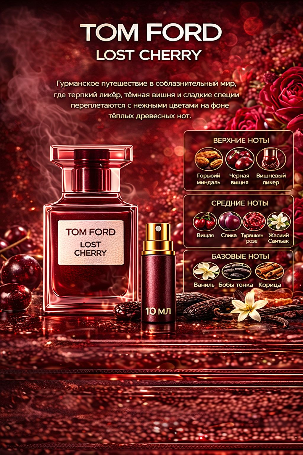 TOM FORD LOST CHERRY Парфюмерная вода для женщин 10 мл Отливант купить