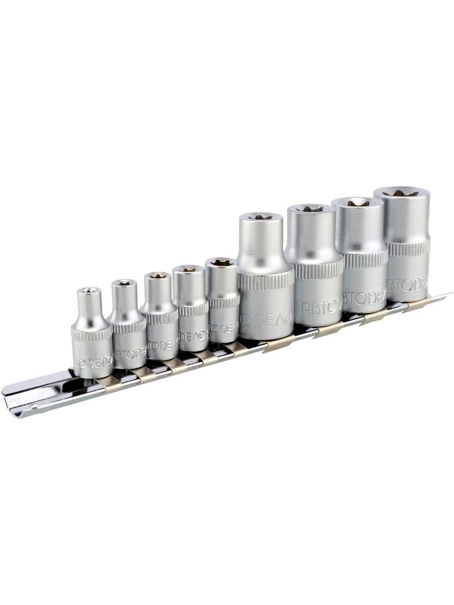 Набор головок   9 предметов 1/2" 1/4" TORX Е4-Е16  АвтоDело (39829)