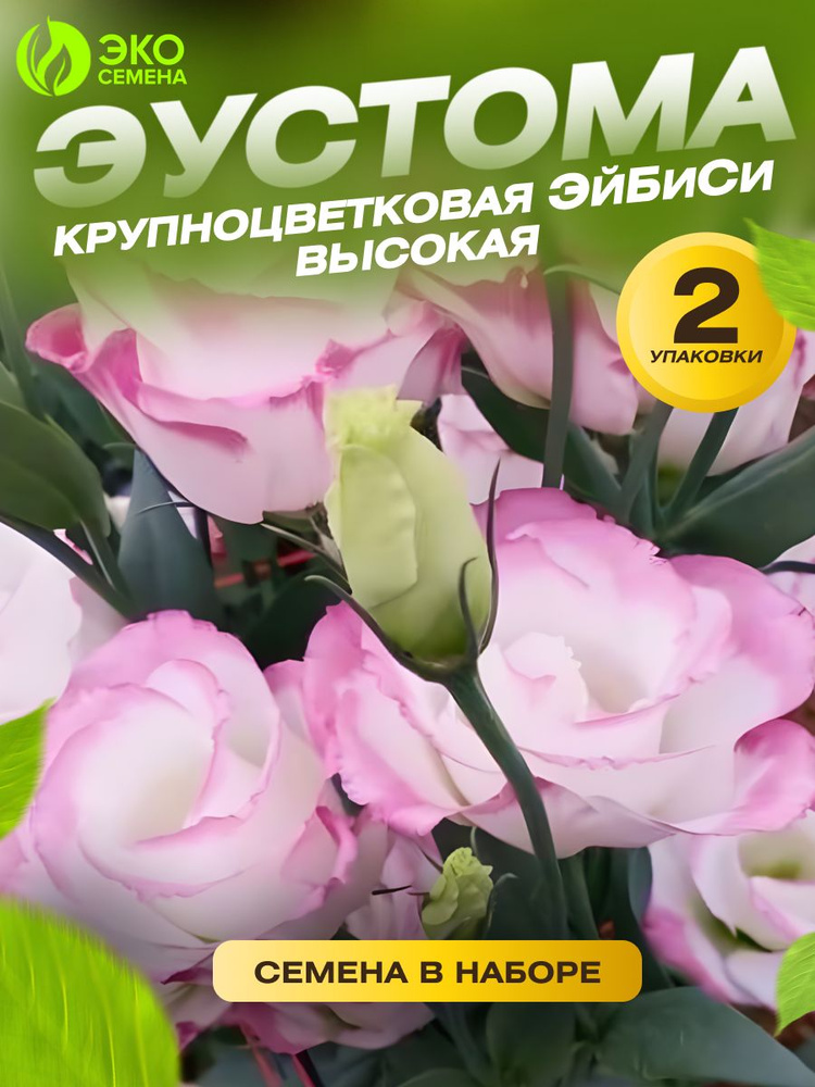 Эустома крупноцветковая ЭйБиСи Роуз (2 упаковки) "Американская селекция"- однолетник - Семена цветов #1