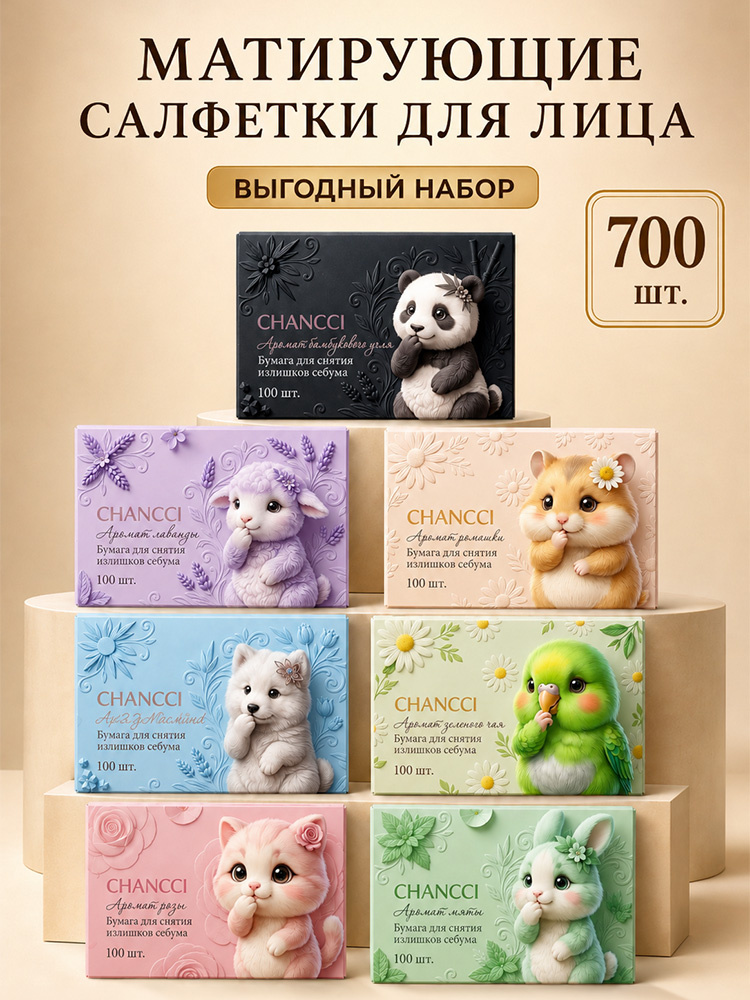 Матирующие салфетки для лица 700шт, салфетки для лица #1
