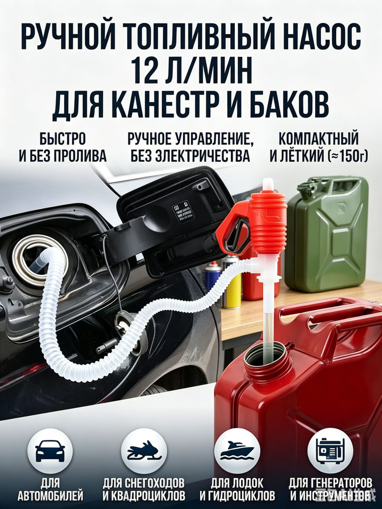 Ручной насос для перекачки топлива , 12 л/мин, помпа для бензина, дизеля, керосина и канистр #1
