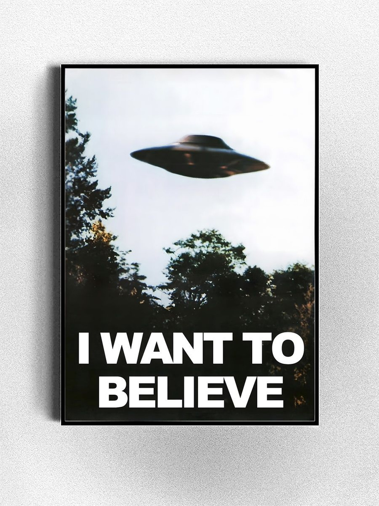 Постер, плакат на стену ''I want to believe, Секретные материалы'' 29х42 см (A3) #1