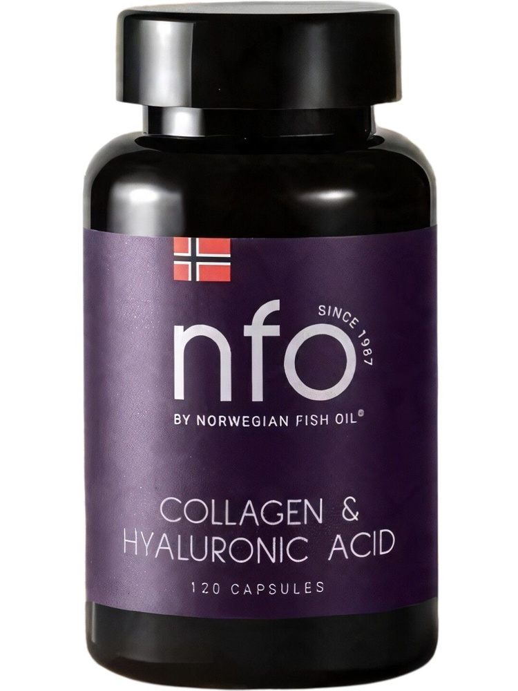 NFO Коллаген и Гиалуроновая Кислота NFO Collagen & Hyaluronic Acid , 250 мг, 120 капсул, биологически #1