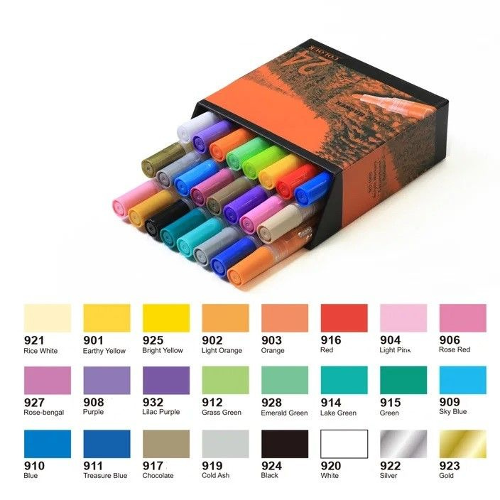 Маркеры акриловые 24 цвета для скетчинга яркие цвета (Limited Edition ...