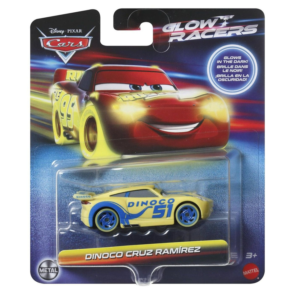 Машинка Disney Pixar Cars Glow Racers Dinoco Cruz Ramirez HPG76 / HPG81 -  купить с доставкой по выгодным ценам в интернет-магазине OZON (1417677246)