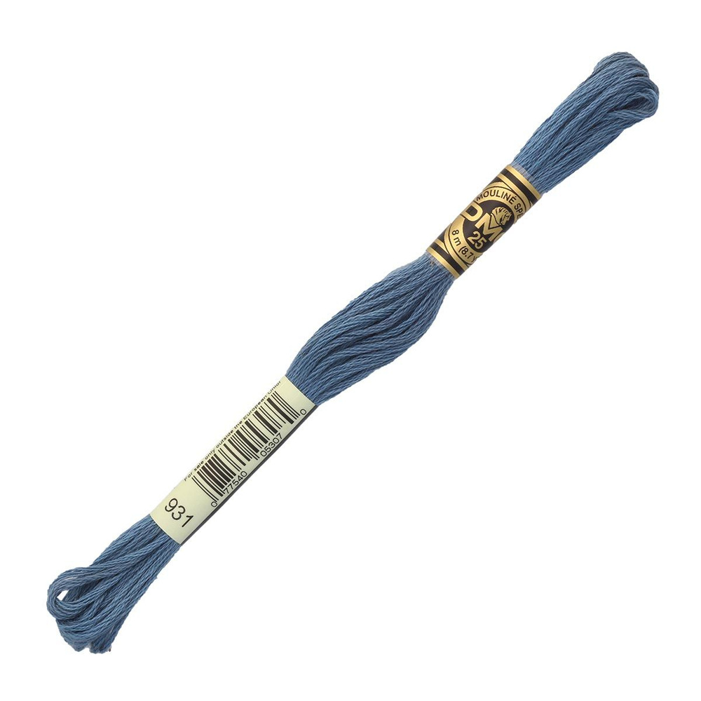 Мулине ДМС нитки для вышивания DMC, 8 м, 1 шт, цвет 931 #1