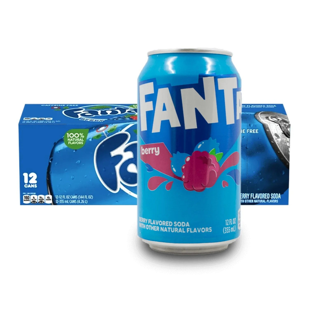 Газированный напиток Fanta Berry (Фанта лесные ягоды), США, 355 мл 12 банок  #1
