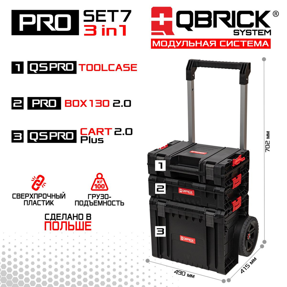 Набор ящиков для инструментов QBRICK SYSTEM Pro Set 7 2.0 Plus #1