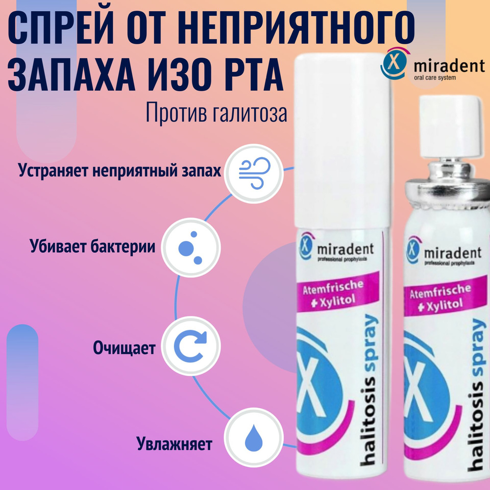 Спрей от неприятного запаха изо рта Miradent HALITOSIS 15 мл