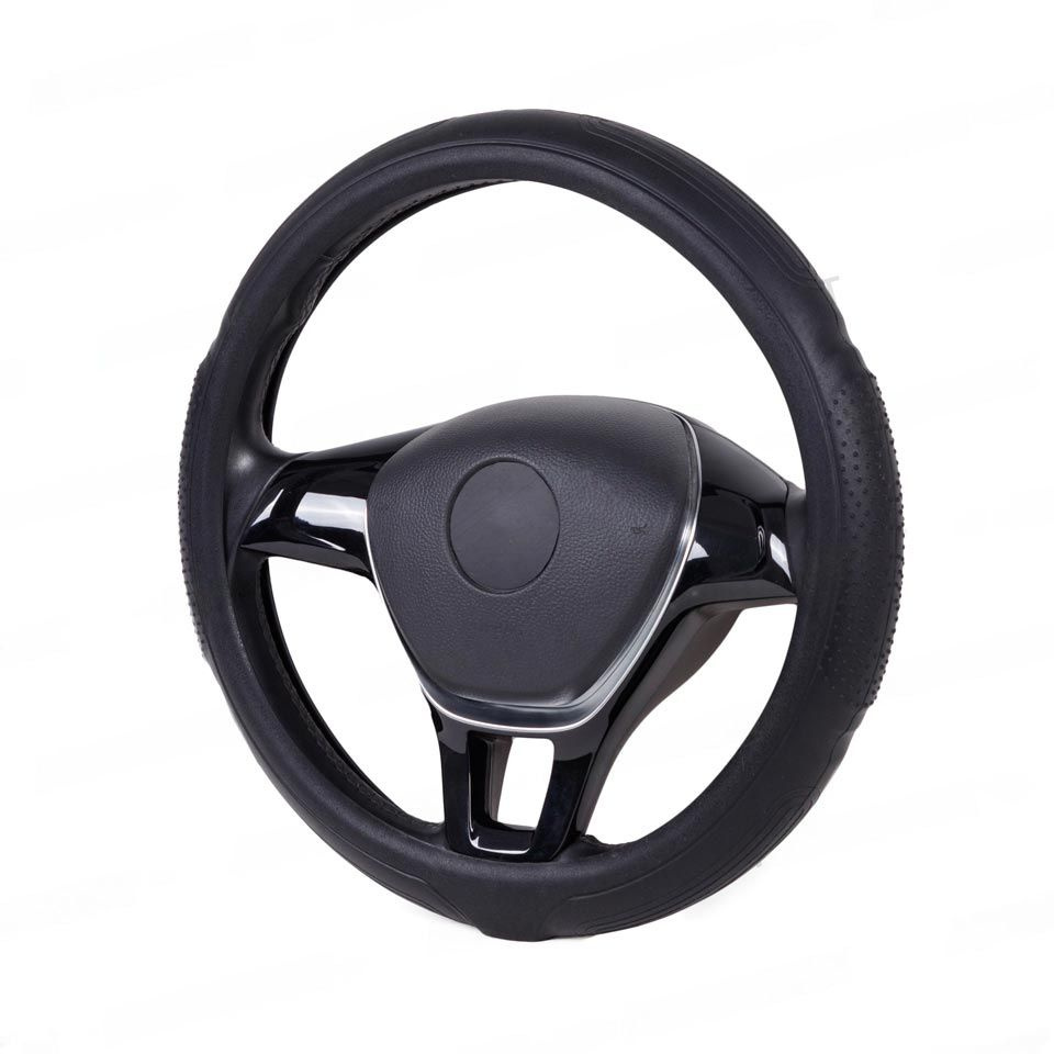 Оплетка, чехол (накидка) на руль Пежо 508 (2011 - 2014) седан / Peugeot 508, силикон, Черный  #1