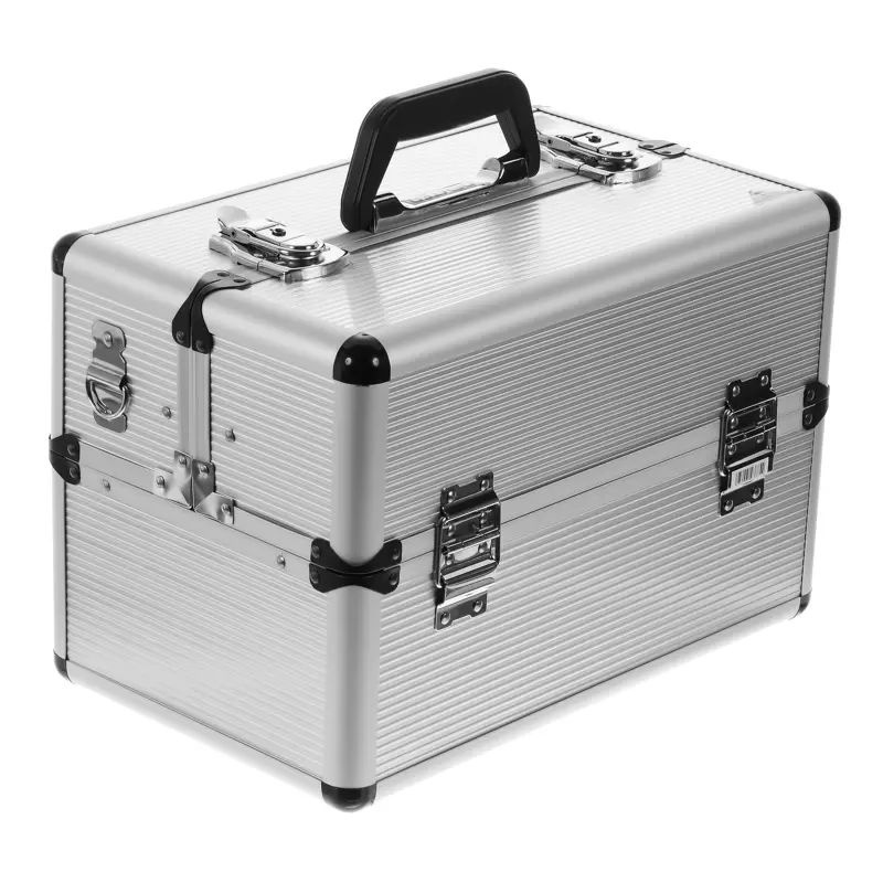Ящик органайзер кейс для хранения алюминиевый Dexter 365x225x250 мм бьюти цвет серебро  #1