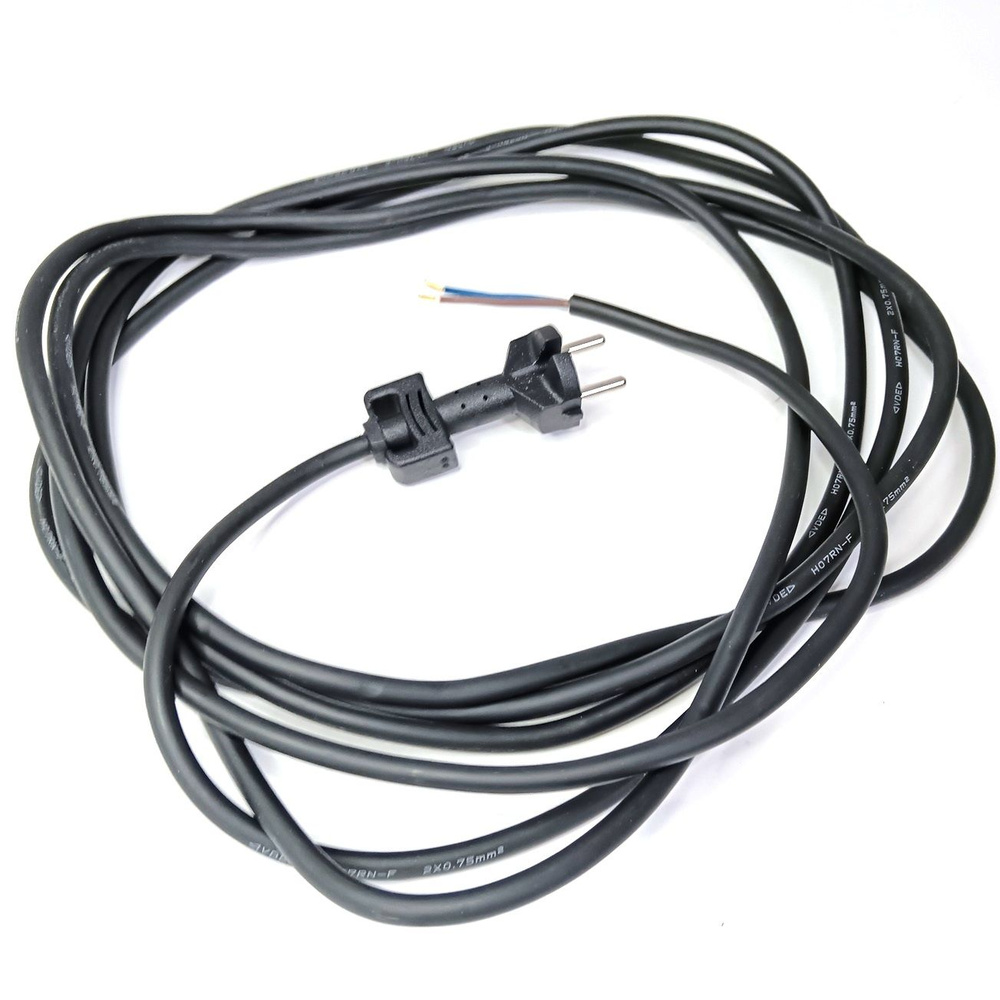 Кабель / Шнур резиновый с вилкой для электроинструмента 5 метров 2x0,75 ...