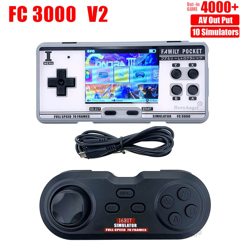 Портативная игровая консоль в стиле ретро FC3000 V2, встроенная более ...