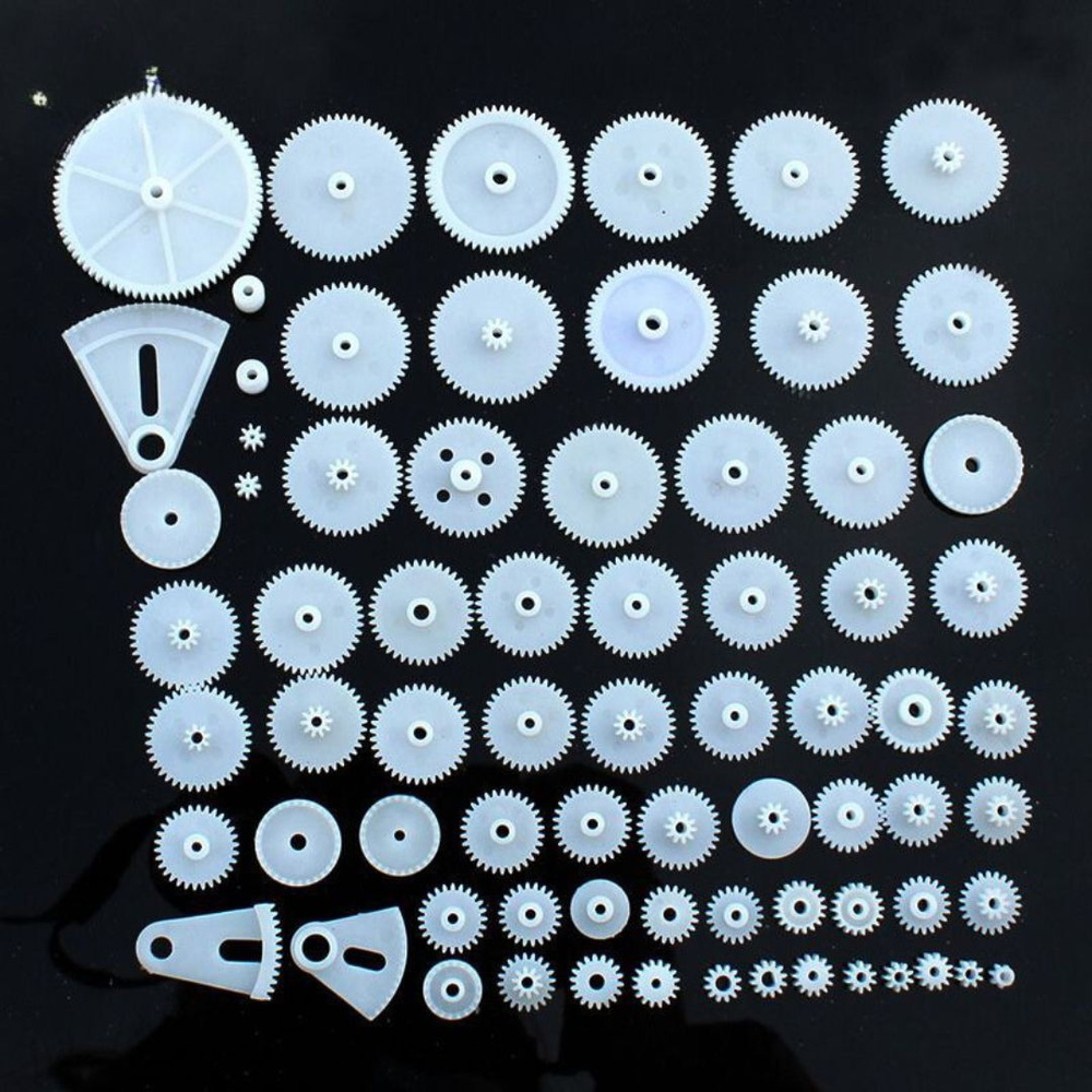 "Мастер-набор Шестеренок" - 72 Белые Пластиковые Шестерни в Разных ...