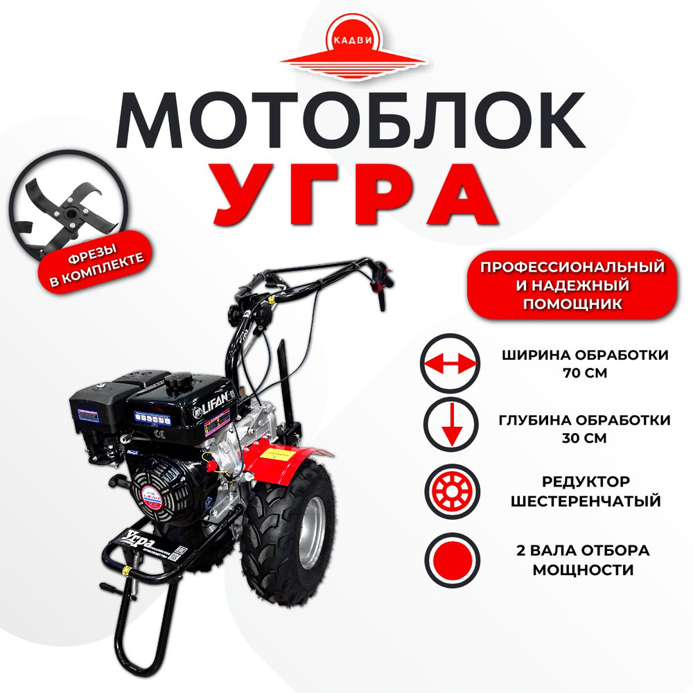 Мотоблок Угра НМБ-1Н14 (на колесах 19*7-8), LIFAN 177F, 9 л.с. - купить  мотоблок по выгодной цене в интернет-магазине OZON (1203837273)