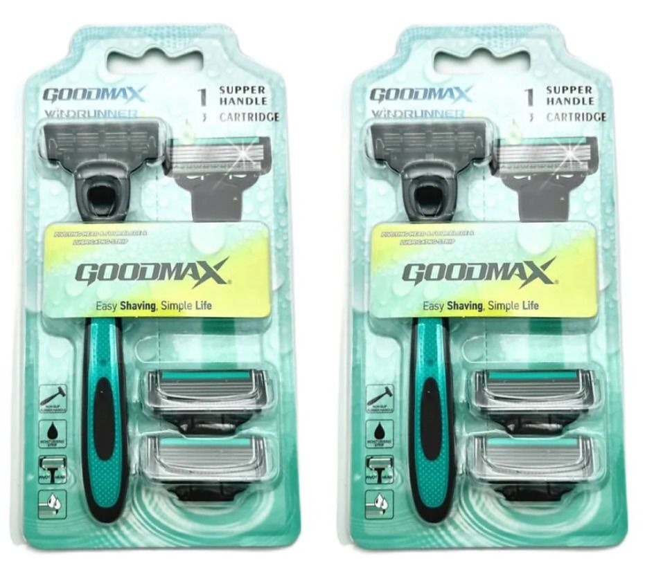 GoodMax Станок для бритья Windrunner 4 лезвия+3 касеты, 2 уп - купить с ...