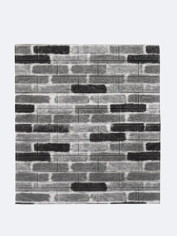 Панель стеновая самоклеящаяся 3D Серый кирпич 70х77 см, 10 шт.  #1