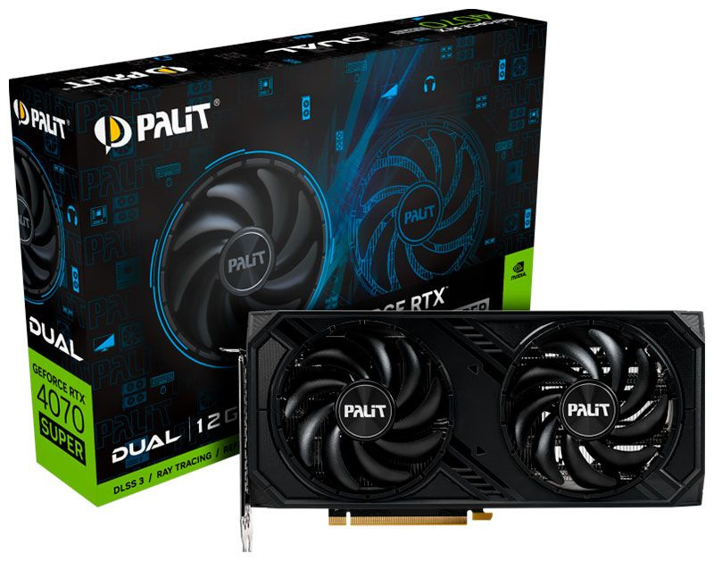 Видеокарта Palit GeForce RTX 4070 SUPER, 12 ГБ PCI Express 4.0