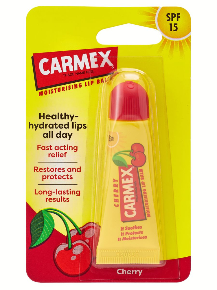 CARMEX Бальзам для губ увлажняющий с ароматом вишни c SPF 15 в тубе, 10 г  #1